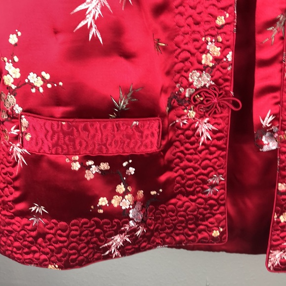 Authentic Vintage Chinese Satin Mandarin collar fully lined Possibly reversible - Picture 2 of 8